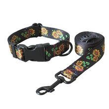 Sunflower Printed Dog Collar Leash Car Safety Seat Belt for Small Medium Puppy Leads Rope Soft Pet Supplies Accessories 2024 - buy cheap