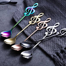 5 pcs/lot Stainless Steel Spoon Coffee decorative teaspoons music spoon stainless steel dessert spoons 2024 - buy cheap