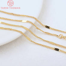 2PCS Length 52CM Thickness 1.9MM 24K Gold Color Brass Finished Necklace Chain High Quality Jewelry Making Findings Accessories 2024 - купить недорого
