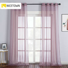 Nicetown-cortina de voile refinada, 2 peças, tratamento da janela, cor sólida, transparente, para sala de estar, quarto de bebê 2024 - compre barato
