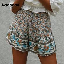 Aachoae-pantalones cortos informales con estampado Floral para mujer, Shorts elegantes con cordón, holgados, para el hogar, Spodenki Damskie 2024 - compra barato