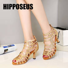 Hipposeus-zapatos de baile de salón para mujer, calzado de Salsa, Tango latino, satén, moderno, suave, profesional 2024 - compra barato