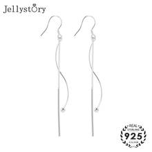 Jellystory 925 brincos de prata esterlina estilo coreano brincos de gota longa moda jóias para mulheres casamento promessa festa presentes 2024 - compre barato