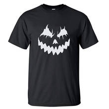 Camiseta de Halloween para hombre, camisa de manga corta de algodón, cara malvada, de verano 2024 - compra barato