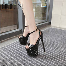 Platform Sandals Women NIUFUNI Stiletto Peep Toe High Heels Buckle Model Slim Shoes For Women Summer Footwear Sandalias mujer 2024 - buy cheap