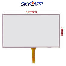 Painel touch de 4 fios de 5 polegadas, resistência a toque, touch screen, digitalizador, vidro, at050tn33 tn43 117mm * 70mm mp4 gps 2024 - compre barato