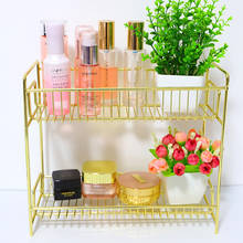 Nordic Golden Double-layer Storage Rack Bathroom Iron Cosmetics Bath Supplies Storage Kitchen Seasoning Seasoning Bottle Rack 2024 - buy cheap