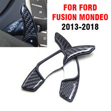Pcmos pá de mudança de volante em fibra de carbono, acessórios de interior para ford fusion mondeo 2009-2015-2011-2015-2018-2019 2024 - compre barato