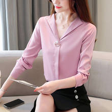 2021 New Long Sleeve Solid Pullover Women's Blouse Shirt Office Lady V-neck Loose Chiffon Blouse Women Camisas Mujer 6752 50 2024 - buy cheap