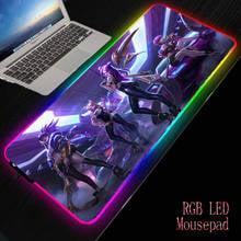 Xgz anime menina sexy gaming rgb grande mouse pad computador mousepad led backlit mause tapete de mesa para lol 2024 - compre barato