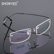 Armação de óculos sem aro para homens, óculos estilo de negócios, lentes óticas de prescrição, ultraleve, vintage, óculos para computador 812 2024 - compre barato