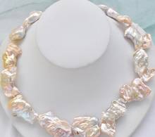 Collar de perlas REBORN KESHI barroco rosa, collar de 18 ", bowkno AAA, 100% natural, envío gratis 2024 - compra barato
