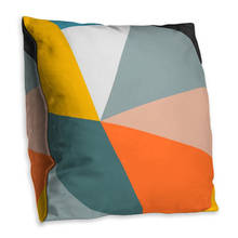 Capa de almofada geométrica dupla de poliéster, decorativa para sofá, assento de almofada, laranja, capa de travesseiro, 45x45cm, decoração de casa 2024 - compre barato