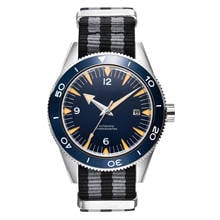 41mm Sterile blue dial Sapphire Glass date nylon strap Ceramic Bezel Automatic mechanical wristwatches men watch 2024 - buy cheap