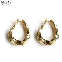 KITEAL resin charms Gold Filled Lady twist hoop earrings 2020 trendy smooth waterdrop Coldness women earring Wholesale 2024 - buy cheap