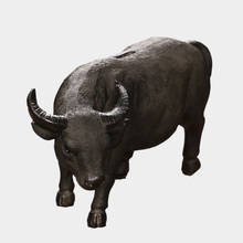 Статуя Скульптуры буйвола, Современная Художественная Копилка из смолы, настольные аксессуары для украшения дома, коробка для сбережений, подарок на день рождения 2024 - купить недорого