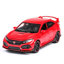 Exquisite collection gift 1:32 Honda Civic TYPE-R alloy model,simulation die-cast sound and light pull back toys,free shipping 2024 - buy cheap