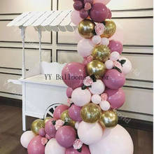 Balão guirlanda kit blush ouro balão arco retro pêssego casamento blush rosa e ouro nupcial chuveiro festa de aniversário balão decoração 2024 - compre barato