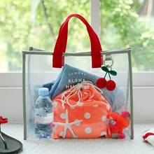 Transparent Jelly Beach Bag Ladies Handbag Large Capacity Shoulder Bag Swimsuit Collection Bag Portable Waterproof Handbag Red 2024 - buy cheap