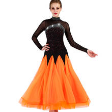 Ballroom dancing dresses orange navy blue  white black standard ballroom dance dress junior ballroom dance dresses mq041 2024 - buy cheap