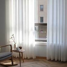 Japan White Soft Tulle Window Curtains for Bedroom The Livingroom Window Treatments Linen Sheer Voile for Kitchen Drapes Decor 2024 - buy cheap