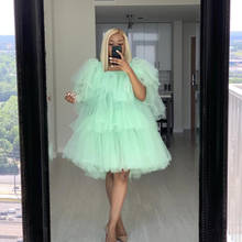 New Arrived Tiered Tulle Evening Party Dresses Puffy Tulle Formal Dresses Custom Made Short Prom Gowns Robe De soiree 2024 - buy cheap