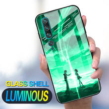 Luminous Tempered Glass Case For XiaoMi Mi 8 SE 9 Lite  Shine Bag Case Back Cover For XiaoMi 9T 10 Pro 10 Ultra 2024 - buy cheap