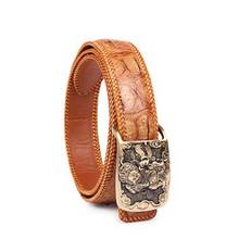 yuanhui new Thailand men crocodile belt Large skull crocodile skin men  business male belt  Siam  crocodile  male  men belt 2024 - buy cheap