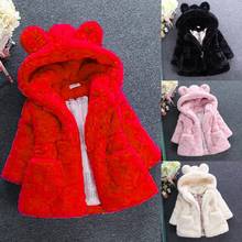 Casaco espesso infantil com capuz, casaco feminino com orelha fofa espessante fashion inverno 2024 - compre barato