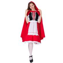 Halloween Classic Fantasia Fairy Tale Little Red Riding Hood Princess Costume Carnival Party Masquerade Maid Anime Dress 2024 - buy cheap