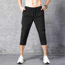 New Summer Calf-length Pants Men Ice Silk Mens Causal Pencil Pants Elastic Trousers Fashion Joggers Men Streetwear Clothing 5xl 2024 - buy cheap