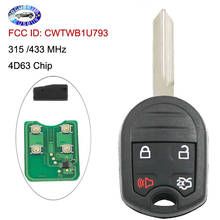 4 Button Keyless Smart Remote Key Control 315/433MHZ With 4D63 Chip for Ford Mustang Exploror Edge FCC ID: CWTWB1U793 2024 - buy cheap