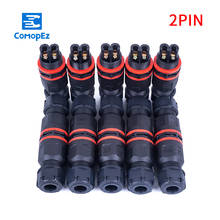 10pcs 2 Pin Waterproof Connector for Cable Balck Electrical Terminal Adapter cable Connector Screw 2 Pin connector for LED Light 2024 - buy cheap