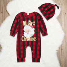 Winter Autumn 2pcs Girl Boy Christmas Costume Santa Claus Reindeer Romper Hat Newborn Baby Boys Romper Jumpsuit Outfits  Clothes 2024 - buy cheap