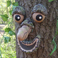 2021 Bark Ghost Face Facial Features Decoration Creative Gardening Props Tree Decoration Outdoor Easter Jardineria Decoracion 2024 - buy cheap