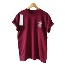 Camiseta con estampado de fruta y piña para mujer, blusa informal de manga corta con cuello redondo, ropa para mujer 2024 - compra barato