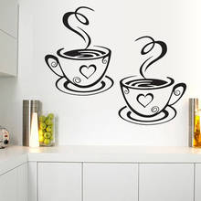 Coffee Cups Wall Sticker 2 Pieces/Set Vinyl Decal Kitchen Decoration Mug Personalized Home Decor Calix Art Mural Removable 2024 - buy cheap