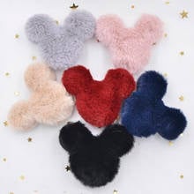 Wholesale 55mm Soft Plush Rabbit Hair Mouse Head Appliques for Clothing Sewing Patches DIY Hair Clips Bow Headdress Decor S72 2024 - buy cheap