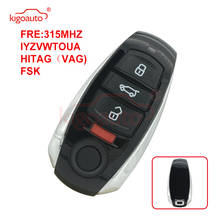 KIGOAUTO IYZVWTOUA 315 МГц FSK hitag (vag) PCF7945AC для Volkswagen Touareg 2011-2017 смарт-ключ 4 кнопки 2024 - купить недорого