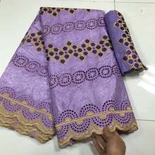 Africano tecido de renda moda africano bazin riche tecido algodão bordado nigeriano brode tecido 2021 alta qualidade rendas 7 metros 2024 - compre barato