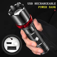 ZHIYU Portable LED Flashlight T6 Lamp Beads 3 Lighting Modes Lantern Bike Light Camping Torch USE Built-in Battery Be Power Bank 2024 - buy cheap