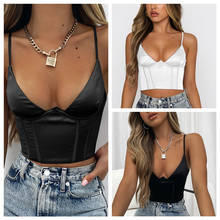 2021 Fashion Trend Women’s Solid Color Camisole Sexy V-neck Backless Exposed Navel Tight Suspender Tops Slim Fit Tanks Sun-Tops 2024 - buy cheap