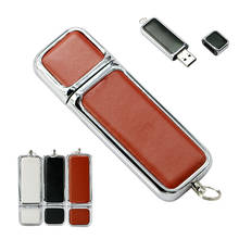 Simple Leather Business USB Teacher gift Pen drive 16GB 64GB 32GB 4GB 128 8 gb Pendrive Cle usb Flash Memory Stick With Key Ring 2024 - buy cheap