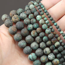 Hesiod 4/6/8/10/12mm Natural Stone Beads Dull Polish Matte African Stone Round Loose Beads for Jewelry Making 2024 - buy cheap