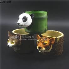 Creativity Small Flower Pot Desktop Trash Can Animal Ashtray Mini Vase Panda Ashtray Tiger Small Flower Pot Gift for Boyfriend 2024 - buy cheap