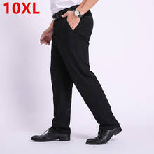 Plus 8XL 6XL Autumn Cotton Trousers Men's Leisure Pants High Waist Straight Loose Bussiness Wear Business Casual pants for Male 2024 - buy cheap