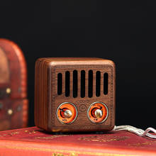 Rádio vintage retrô com bluetooth, alto-falante de madeira estilo clássico, realização de graves, alto-falante, suporta veículos aux tf 2024 - compre barato