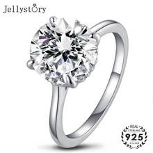 Jellystory luxury ring for charm women 925 silver jewelry with 3.5ct AAAAA zircon gemstone hot selling wedding party gifts 2021 2024 - buy cheap
