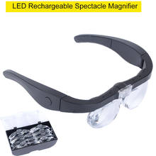 Gafas LED recargables con lupa, lupa de lectura, reparación, belleza, bordado de uñas, lupa de aumento montada en la cabeza 2024 - compra barato