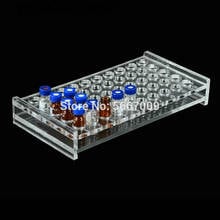 Soporte de botella de muestra de vidrio orgánico transparente, perspex, estante de botella de muestra cromatográfico para laboratorio escolar, 3ml a 60ml, 1 ud. 2024 - compra barato